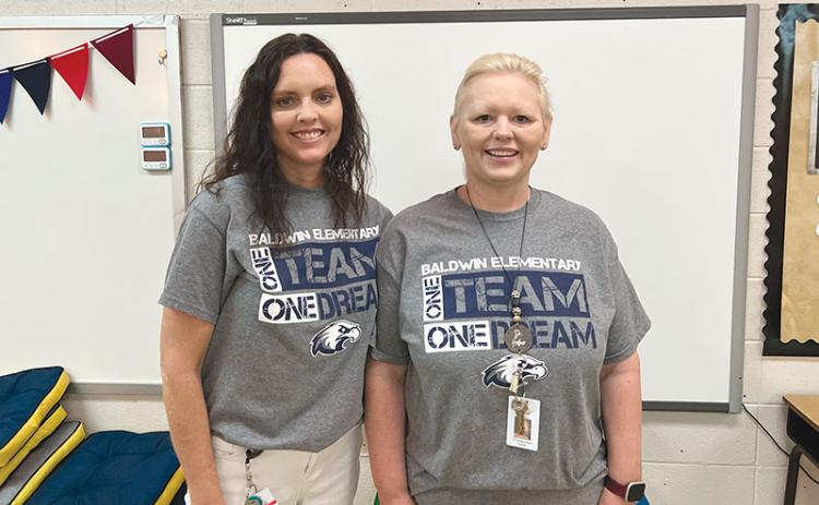 Susan Goss, left, and Yvonne Hefner, right are sisters who both teach special education at Baldwin Elementary School.