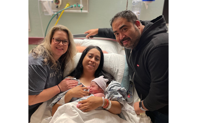 Baby Boy Esteban was welcomed to the world Sunday by mother Andrea Arriaga, father Jose Arriaga Frias, and midwife Brittany Barron, CNM, at Habersham Medical Center. HABERSHAM MEDICAL CENTER/Submitted