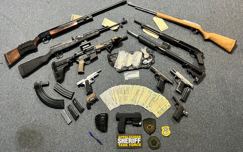 14 guns, 1,518 grams of methamphetamine, 13 grams of fentanyl, 214 grams of marijuana, and $4,466 cash were seized Friday during a months-long criminal street gang and narcotics investigation into multiple individuals throughout Habersham County. HABERSHAM COUNTY/Submitted