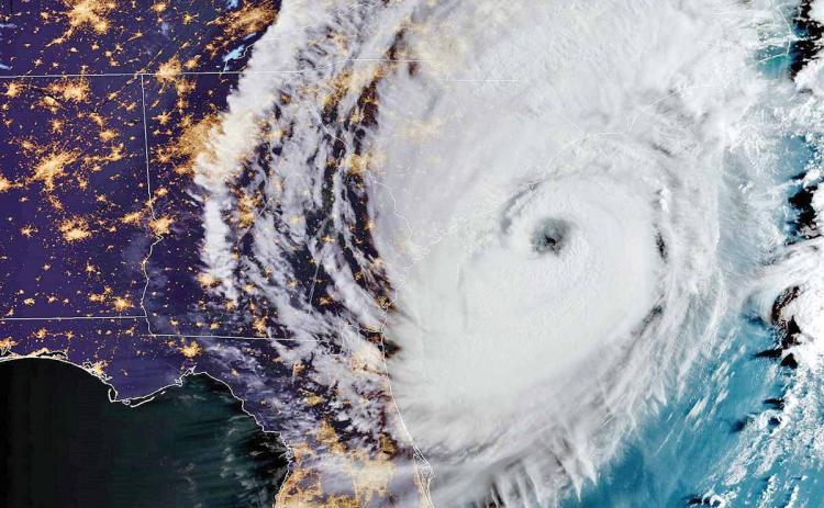 Hurricane Dorian, recently a category 3 storm seemingly bigger than Georgia, continued to shift north up the U.S. coast as of press deadline Thursday, bringing tornadoes and flooding to the Carolinas. (Photo/National Oceanic and Atmospheric Administration)