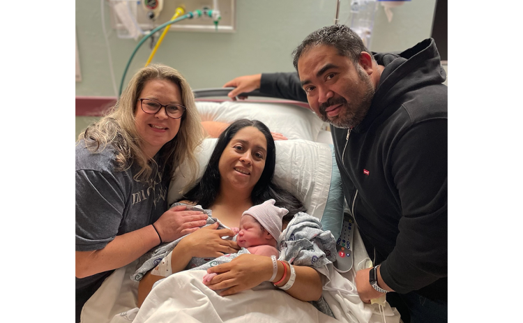 Baby Boy Esteban was welcomed to the world Sunday by mother Andrea Arriaga, father Jose Arriaga Frias, and midwife Brittany Barron, CNM, at Habersham Medical Center. HABERSHAM MEDICAL CENTER/Submitted