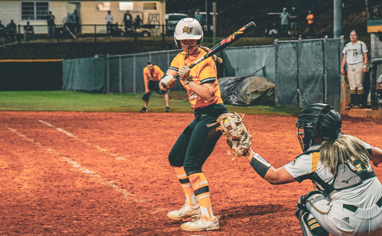 Reinhardt’s Taylor Wade gets a good look at an outside pitch during a game last season. TAYLOR WADE/Submitted