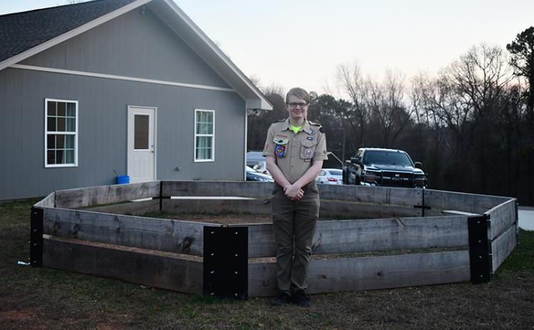 Jaren Campbell built a GaGa ball pit at Baldwin Baptist Church for his Eagle Scout project in November 2023. JULIANNE AKERS/Staff