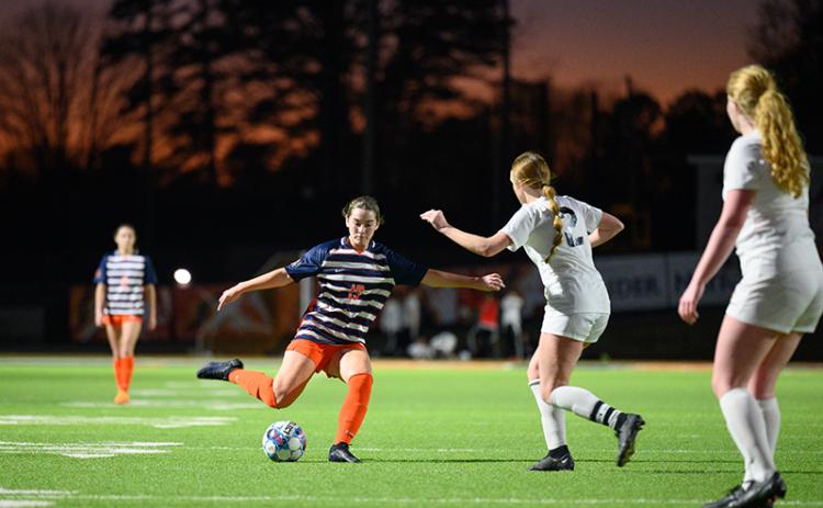 Habersham Central’s Maggie Vena looks to strike during a recent home match. ZACH TAYLOR/Special