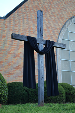 Jesus carried his cross through the narrow crowded streets of Jerusalem on his journey to Calvary.