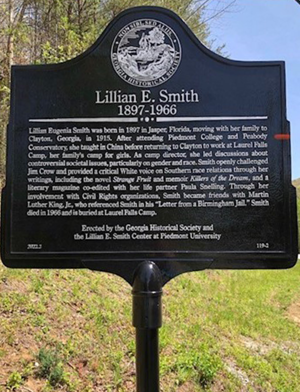 The new historical marker at the Lillian E. Smith Center is shown. RACHEL PLEASANT/Submitted