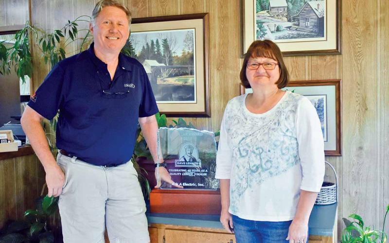 Greg Ansley has been working in his family business, A&amp;A Electric Inc., in Cornelia since he was 12 years old. Debbie Beck, office manager, has been with the business for nearly 40 years. A&amp;A Electric Inc. is celebrating its 50th anniversary this year. (Photo/CHAMIAN CRUZ)