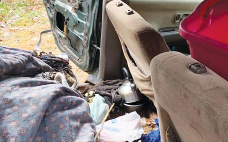Photo courtesy of Habersham County The inside of the car that burned near Little Faith Lane on Wednesday was badly damaged, and the man had to be flown out with burns.
