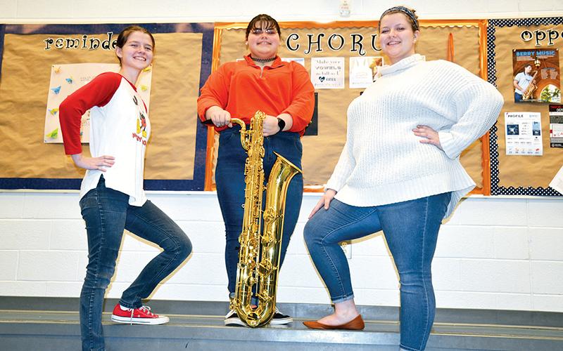 Habersham Central High School music students (from left) Hannah Panjic, Yasmi Velasquez and Ellawyn Ketch are three talented stars among a strong fine arts program. Their performances at a recent school board meeting opened some eyes to the brilliance of their work.