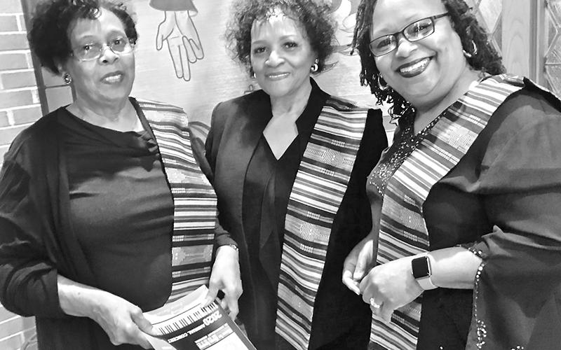From left, Rev. Dr. Ann Nicely, Ms. Amy Bell and Ms. Stella Hatcher, Alliance for African Music Board Members, gather at the 2020 Annual Concert.