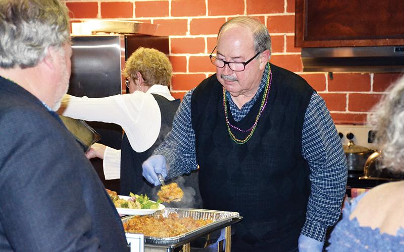 Shrimp etouffee was one of the popular authentic dishes available for dinner on Saturday night.