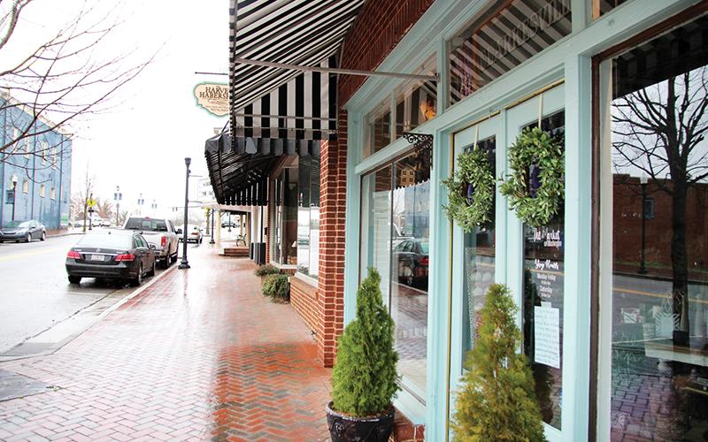 It was quiet on the streets of Clarkesville on Monday morning, but there are plenty of businesses there and across the county, particularly restuarants, there are still offering services during this time of crisis. Photo by ERIC PEREIRA/Staff