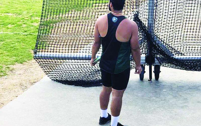 Piedmont's Addison Mock gets ready to throw in a track meet March 9.