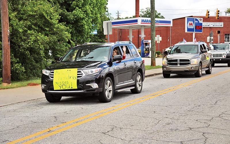 Cornelia Elementary School teachers along with Habersham County public safety personnel drove through the streets of Cornelia to wish them a happy and safe summer on Thursday.  Principal Amy McCurdy said more than 50 vehicles were estimated to have participated.