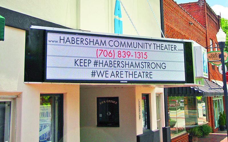 Habersham Community Theater now has a digital marquee to display messages. Photo by ERIC PEREIRA/Staff