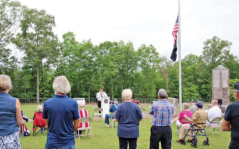 Post Commander Bill Miles was the guest speaker for the small, socially-distanced ceremony.