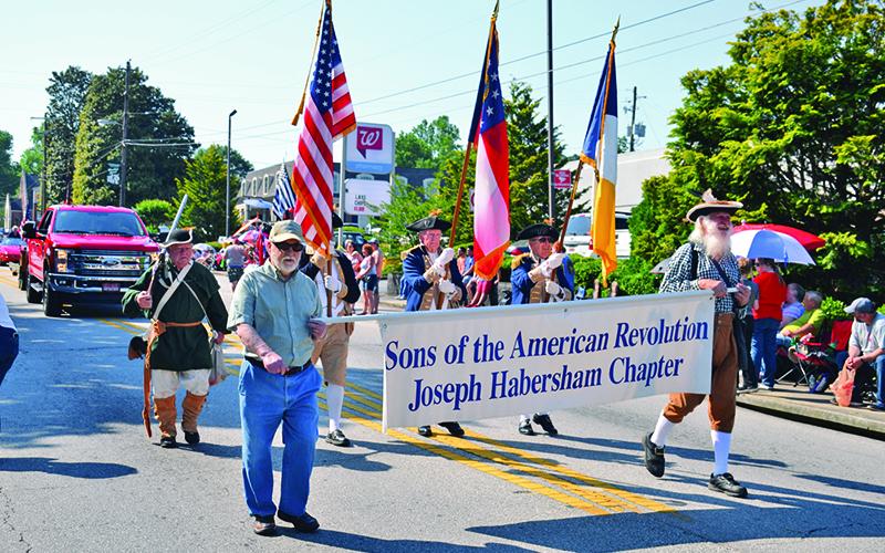 The Sons of the American Revolution mach in last year’s Mountain Laurel Festival in Clarkesville.