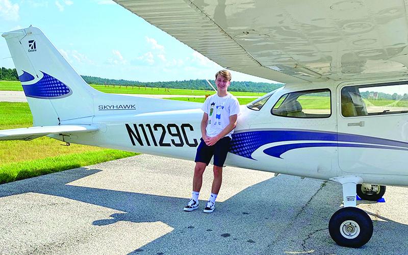 Baylee MacBeth of Clarkesville took his first two solo flights this week and is working toward his pilot’s license after starting lessons in January.