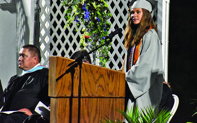 Senior Class president Kellsie Rogers spoke about the Class of 2020's many accomplishments.
