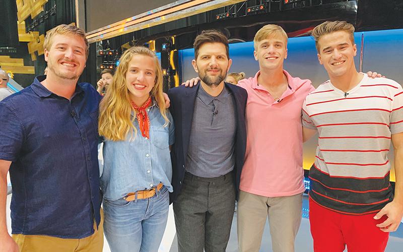 Posing before their appearance on “Don’t” are Graham Williams, Leita Williams, host Adam Scott, Reagan Williams and Nathan Williams. Photo courtesy of ABC