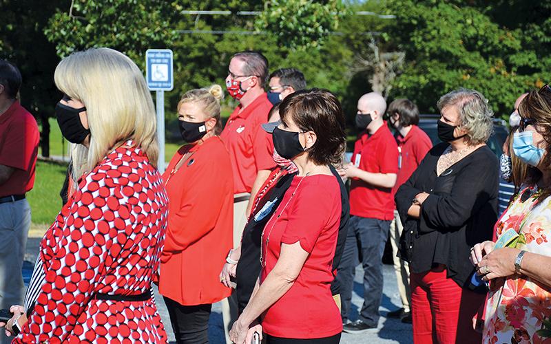 Staff members at North Georgia Technical College gathered last week to pray for Dr. Mark Ivester, who eventually lost his battle with COVID-19.