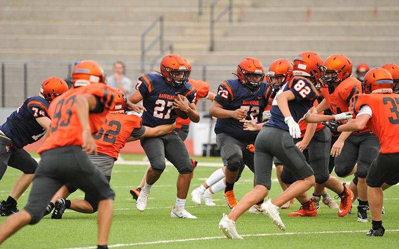 Habersham Central's Eathon Martin gains yardage during the intrasquad scrimmage last week. TOM ASKEW/Special