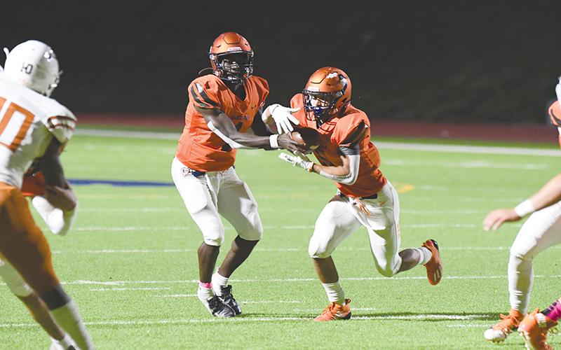 Habersham Central’s Joshua Pickett (left) and  Jackson Clouatre form a two-pronged attack that Raider fans will remember for a long time. TOM ASKEW/Special