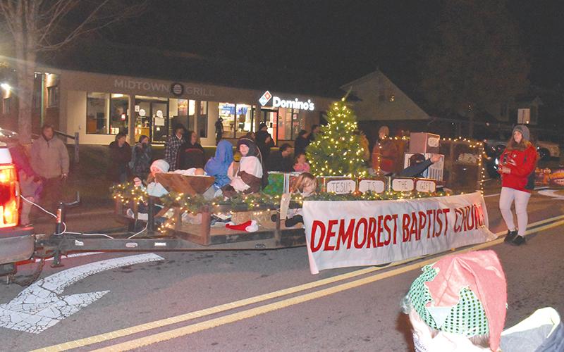 Demorest Baptist Church had one of several nativity scenes in the percession.
