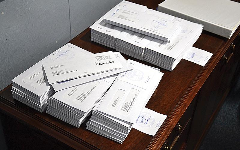 Habersham County Jail is still in possession of 136 applications for absentee ballots sent to the jail by a third-party company in Connecticut.