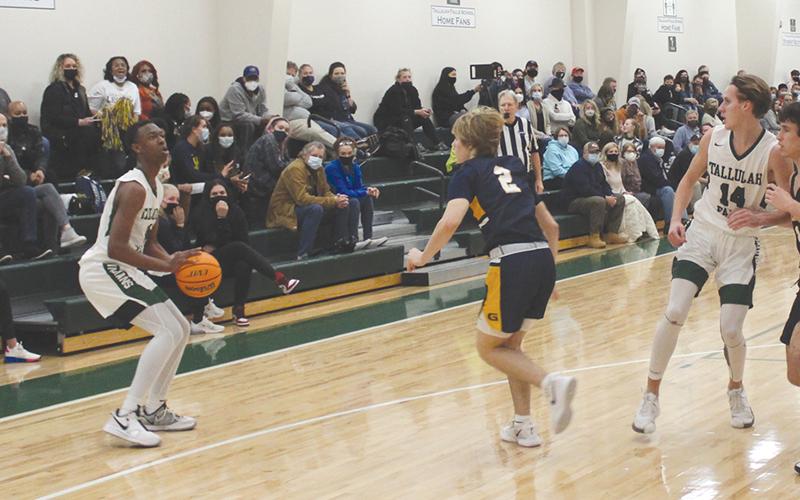 Anfernee Hanna looks to knock down a jumper during the Indians’ recent game versus Galloway. In Tuesday’s win at Loganville Christian, Hanna finished with a double-double, scoring 14 points while tying the TFS single-game record for second-most rebounds with 18.