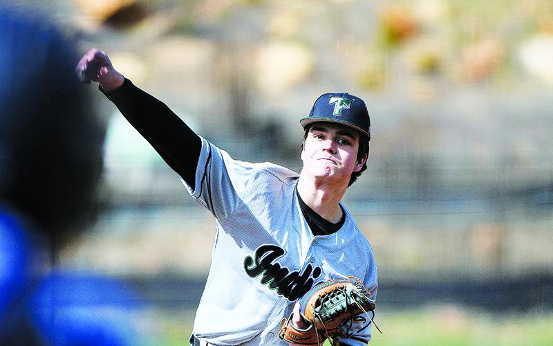 Tallulah Falls’ Aubrey Higgins fires to the plate last season. RANDY CRUMP/Special