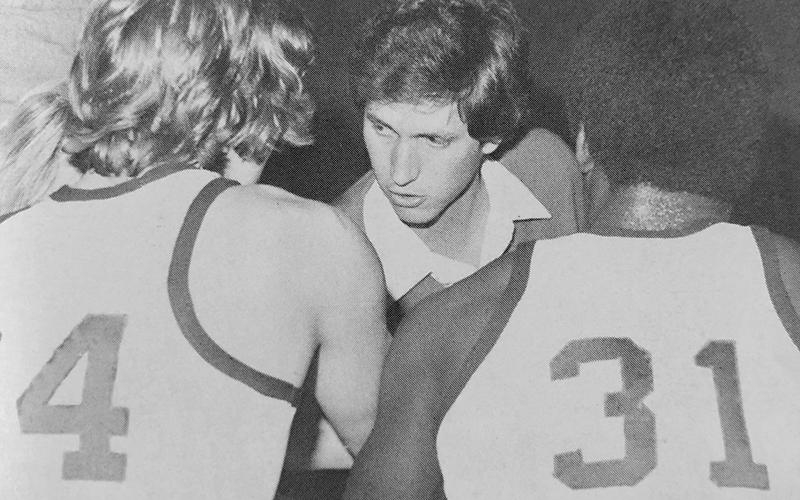 Mike Ray is shown coaching North Habersham Middle School’s basketball team.