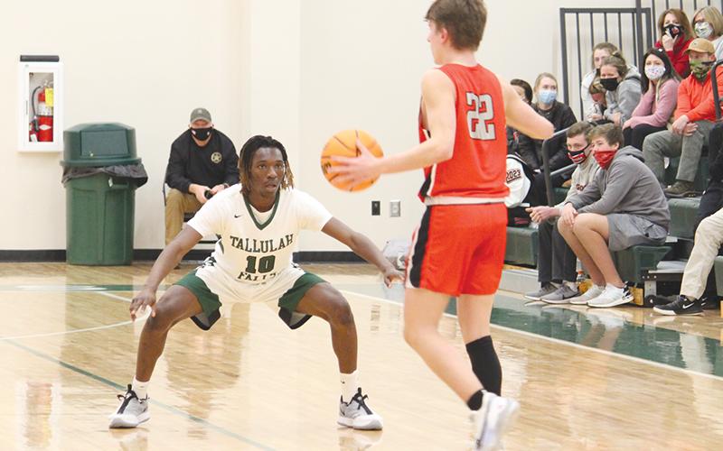 Simeon Respress has etched his name into TFS’ record books in more ways than one this season. The senior guard holds the single-season charges record. Respress is a key for the Indians’  record-setting defensive attack, as he usually checks opponents’ best perimeter players.