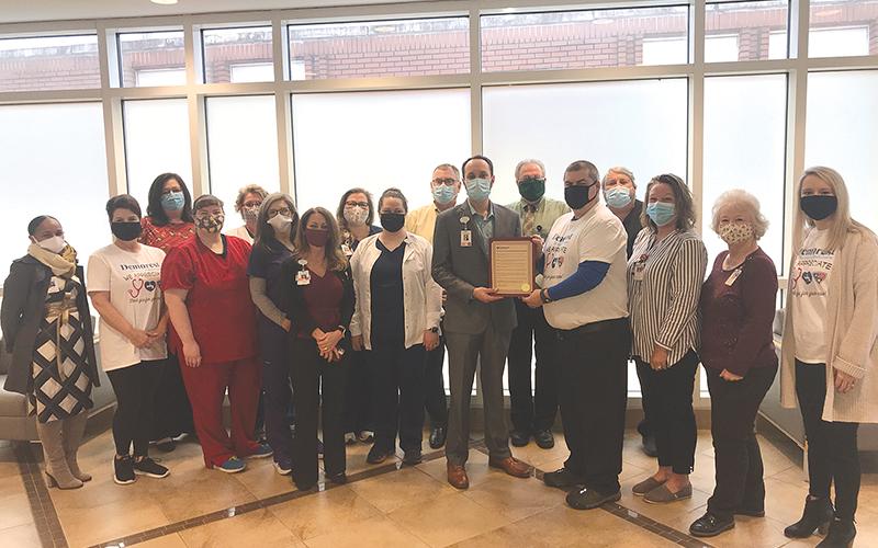 From left, Kesha Clinkscale, VP, Culture &amp; Wellness; Demorest City Manager Kim Simonds; Valeria Lewis, Sara Black, Karen Phillips, Acute Care Manager; Jamie Mentzer, Angela Harpold, COO; Crystal Corbin; Samantha Ramey; Michael Armstrong, Director of Operations; Tyler Williams, CEO; Demorest Councilman Shawn Allen; Jeffrey Laird, Accounting Manager; Dee Dillin, Radiology Manager; Lisa Ferguson, Lisa Ferguson, Patient Services; Barbara Payne, Patient Services; and Demorest utility clerk Megan Chastain.