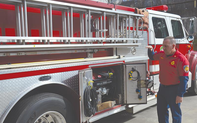 Demorest Fire Chief Ken Ranalli explains the ins and outs of his current ladder truck.
