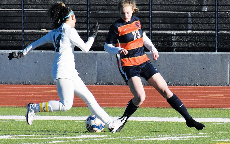 Habersham Central’s Sarah Clark evades a defender during an earlier home game.