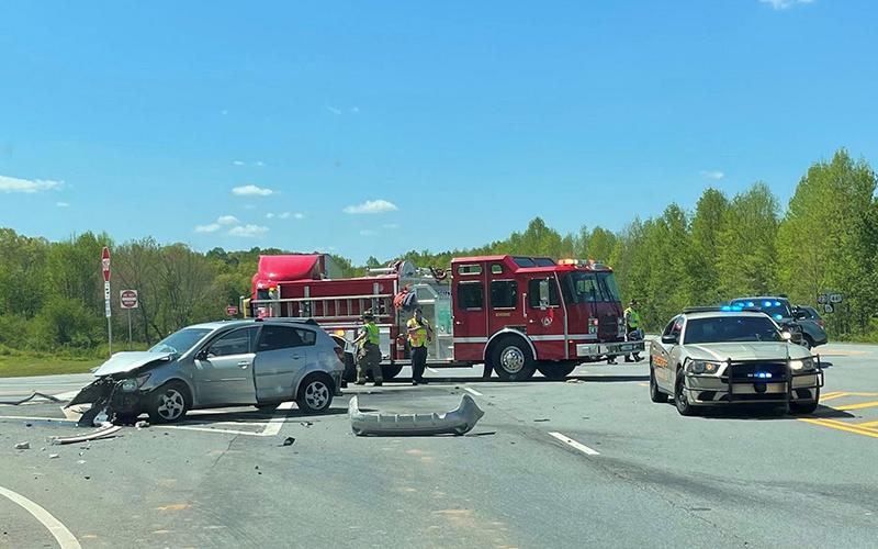 Two cars collided near Antioch Church Road Monday morning. CHAD BLACK/Submitted