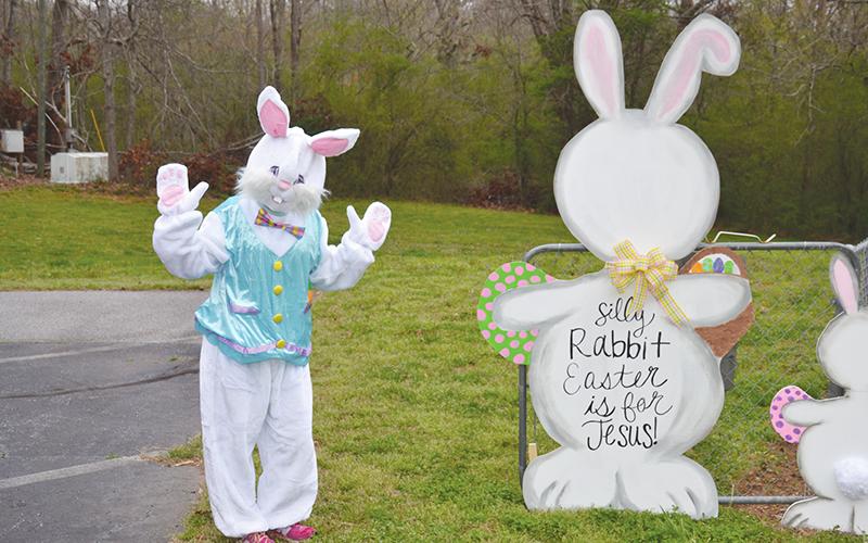 The Easter Bunny had time to stop by the drive-through event at Mt. Carmel Baptist Church in Demorest, where the organizers provided free lunches for everyone attending and tasty treats for kids.