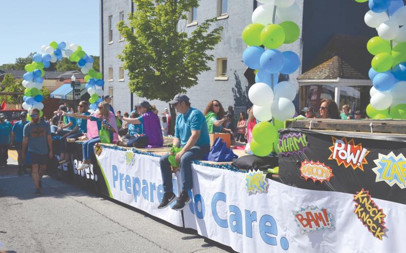 Habersham Medical Center’s healthcare heroes were honored with a float in the Mountain Laurel Festival parade. MATTHEW OSBORNE/Staff