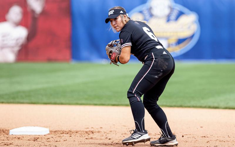 Former Lady Raider Paige Cook was named to the All-SEC Newcomer Team last week. Cook, a sophomore, has started every game this season for Mississippi State and currently ranks fifth on the team with a .272 average. She also leads the team in triples and has three home runs. Photo submitted by Brian Ogden/Mississippi State Sports Information