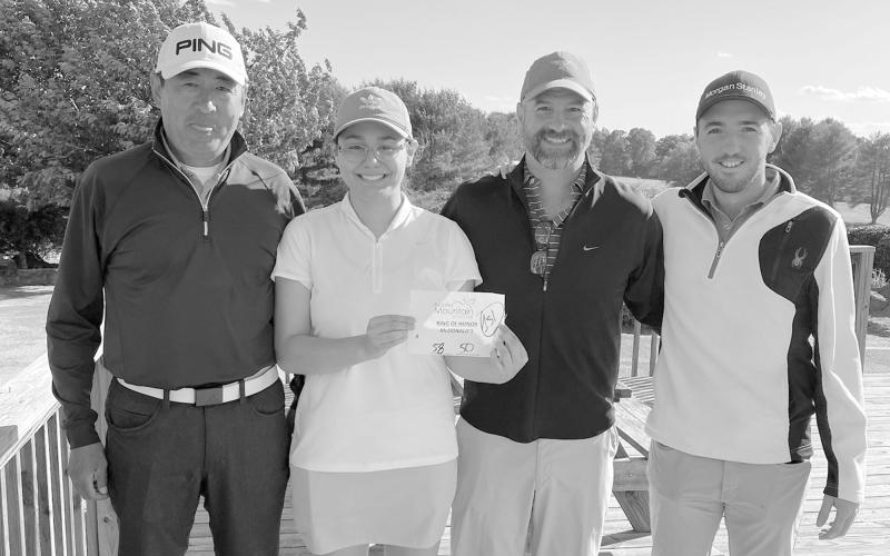 The net score winners, scoring a 50 with handicap factored in, were (from left) Patrick Lama, Catherine Lama, Mark Segars and Daniel Benson. BENJI HARRISON/Submitted