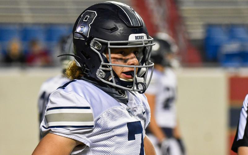 Tarin Westbrook transferred to Berry College this season and immediately burst on to the scene as a playmaker. The sophomore caught two touchdowns in Berry’s four-game spring season that ended with a SAA Conference Championship. BERRY COLLEGE/Submitted