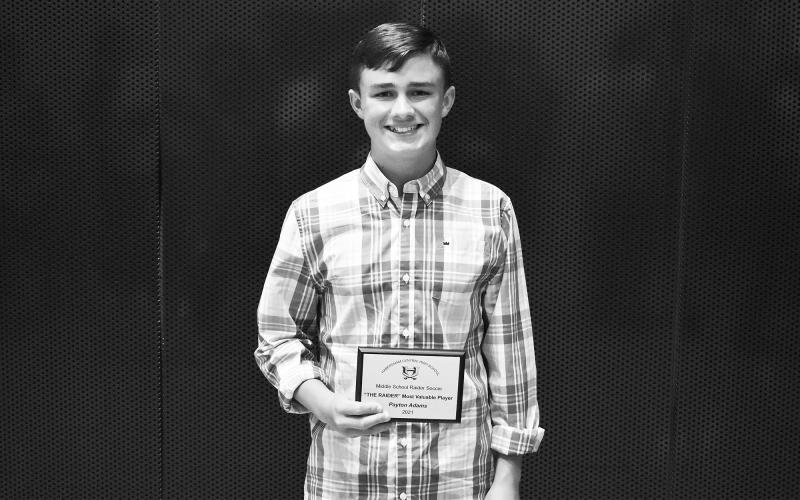 Payton Adams took home the Most Valuable Player Award for Habersham County’s middle school soccer team. ISAIAH SMITH/Staff