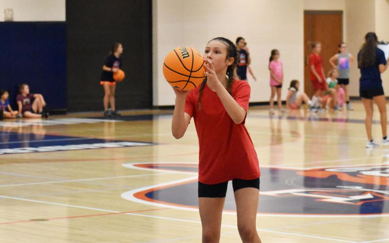 Miley Regan lines up a free throw. ISAIAH SMITH/Staff