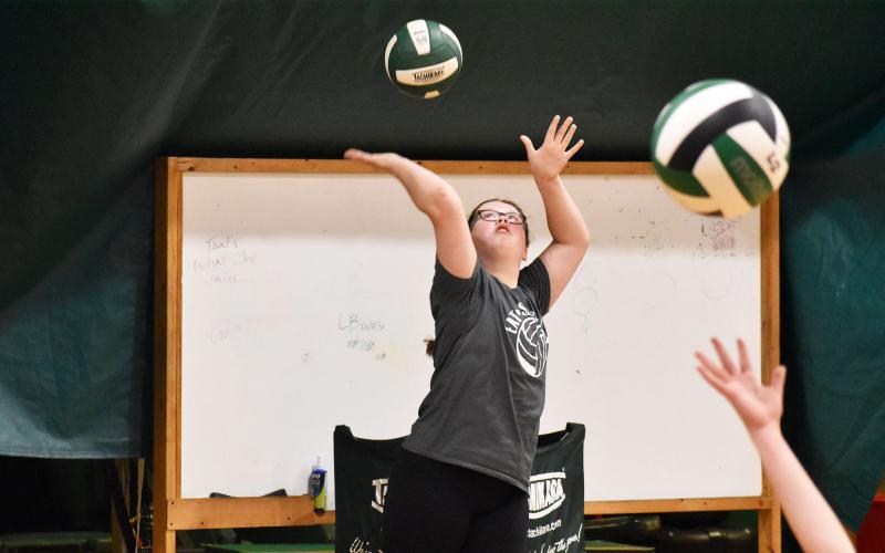 Shelby Whisnant looks to land a shot in bounds during a camp game. ISAIAH SMITH/Staff