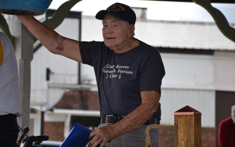 James Ramey, a 96-year-old World War II veteran, was in attendance for both Memorial Day ceremonies. BRIAN WELLMEIER/Staff