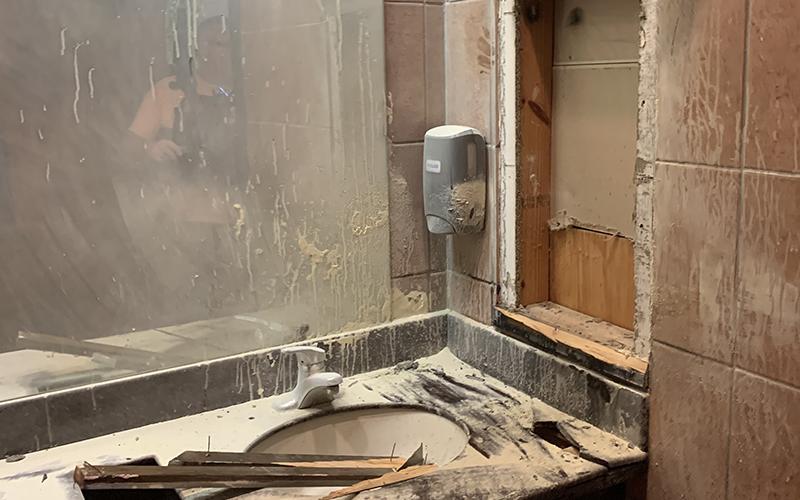 Persons unknown started a fire in the bathroom of Longhorn Steakhouse on Monday night.