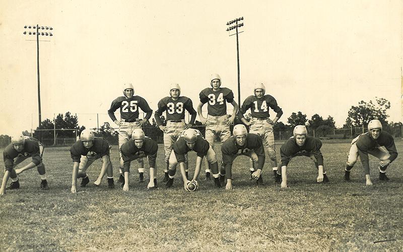 The 1952 South Habersham Rebels finished the season 7-3 with the highlight of their season coming with a 20-7 win over top-ranked Thomson. Team members were (front) Bobby Hamby, John Foster, Donald Caudell, A.R. Scroggs, John Scott, Roger Burch, James Loudermilk, (back) W.C. Loudermilk, Sonny Cheek, Ted Smith and Sammie Cunningham.