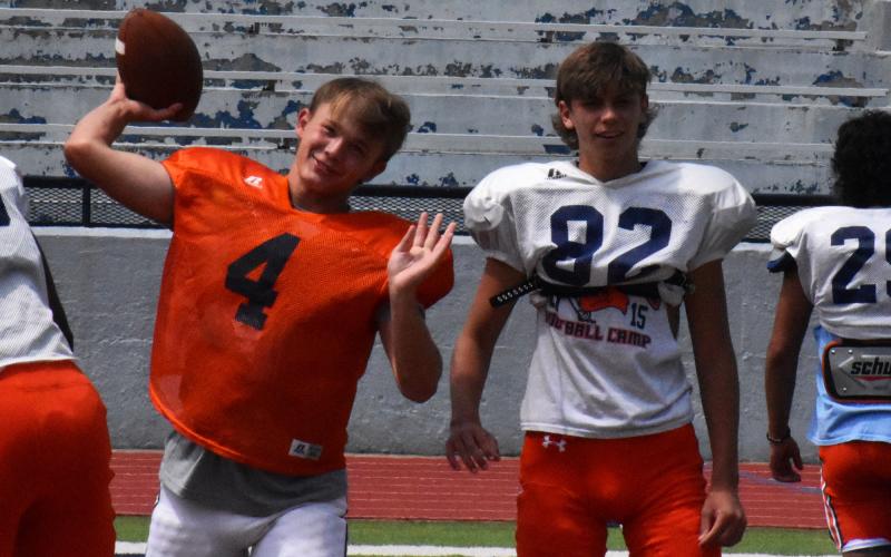Carson Parker is the QB1 for now for the Raiders, with a chance to prove himself in the scrimmage on  Friday night against North Oconee. MATTHEW OSBORNE/Staff