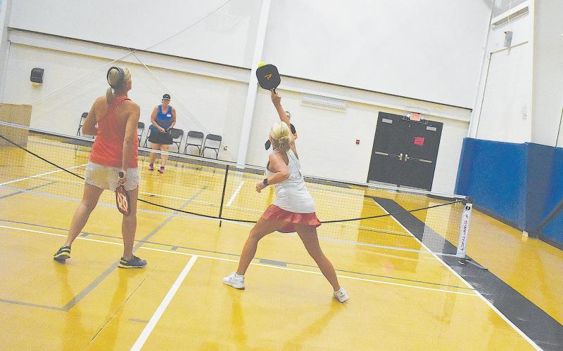 Pickleballers play at Ruby Fulbright on Monday, Wednesday and Friday mornings. BRYANT ROCHE/Staff